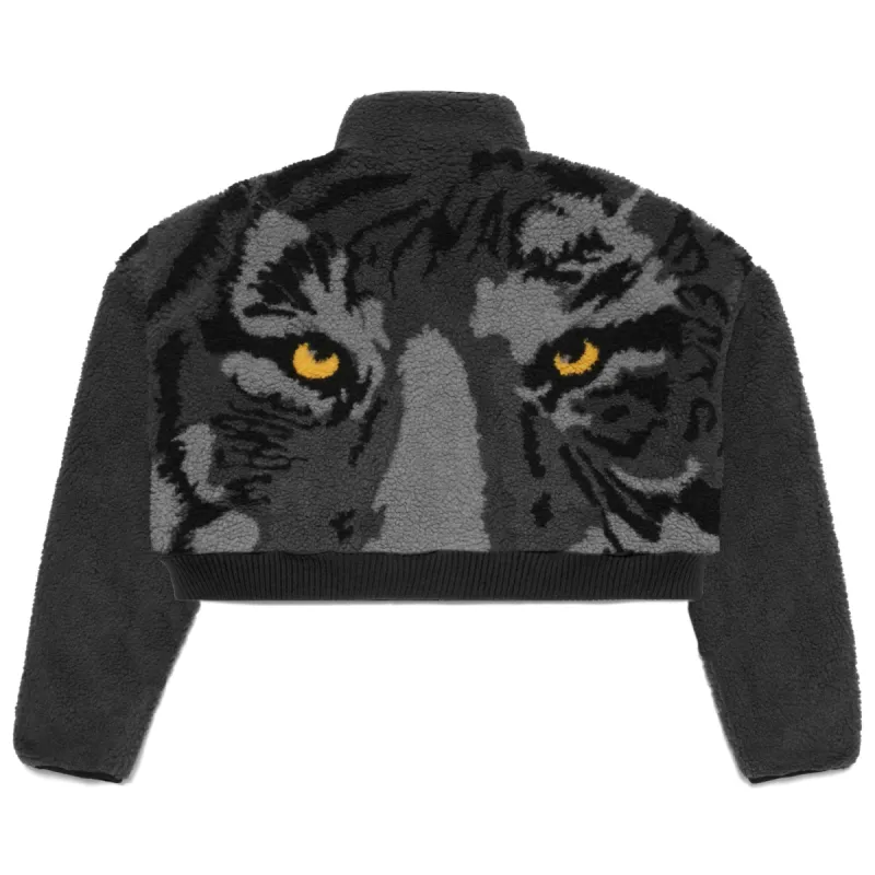 BLACK TIGER SHERPA FLEECE CROPPED JACKET sold by Menace