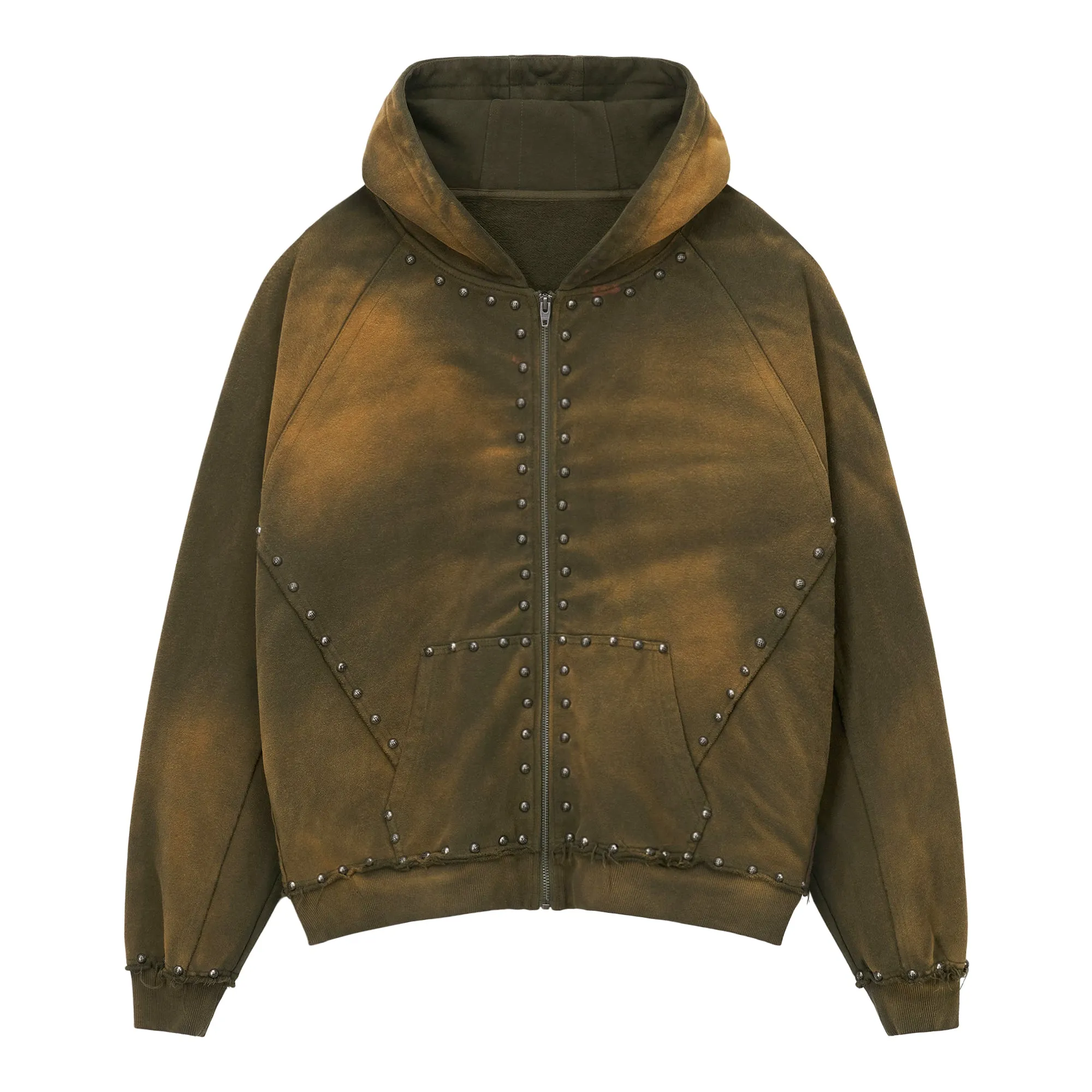 METAL RIVET ZIP-UP HOODIE sold by Menace