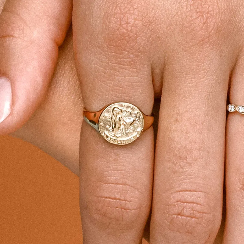 Aquarius Stargazer Zodiac Ring sold by Spell