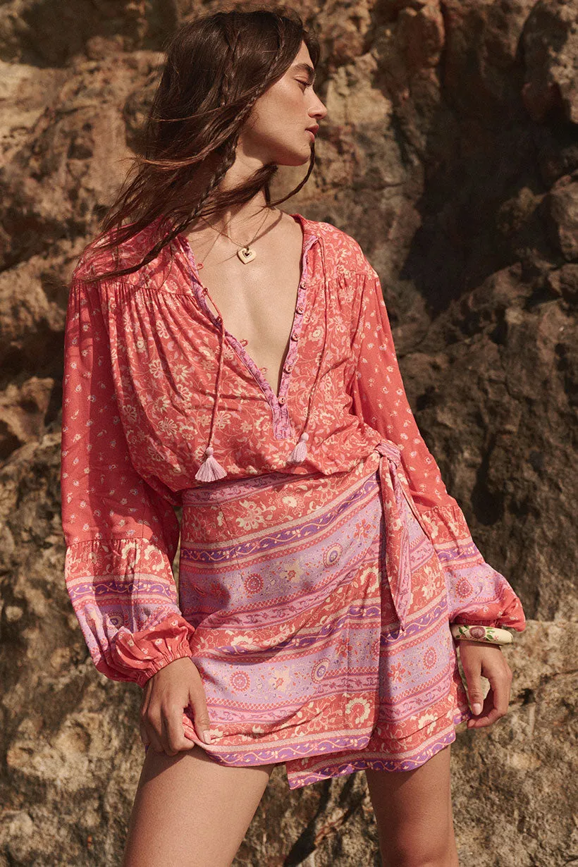 Sunshine Bandit Wrap Mini Skirt sold by Spell product image thumbnail 2