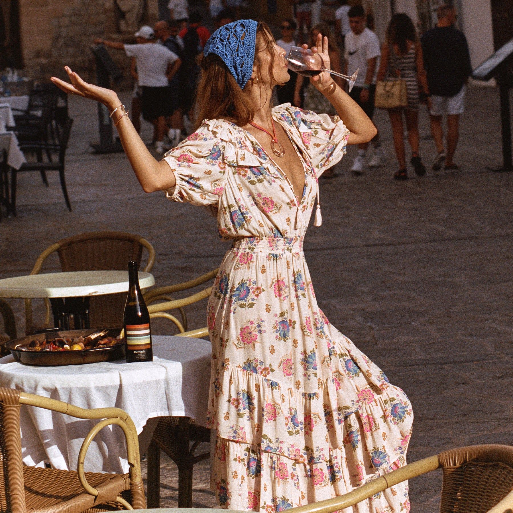 デイジー　RhodolirioN Frill Dress Hypnotic Frill Maxi Dress Cream Peony Online | Zimmermann