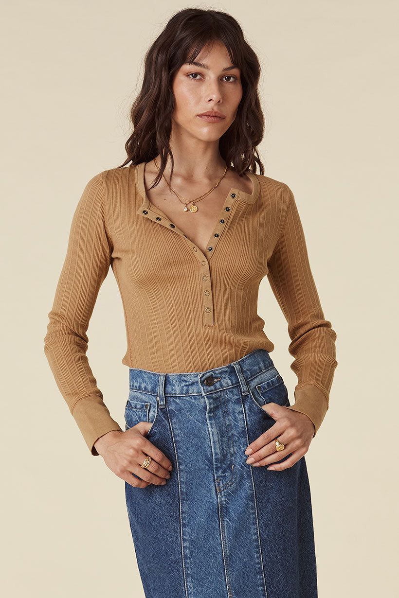 Stella Rib Henley Top sold by Spell product image thumbnail 2