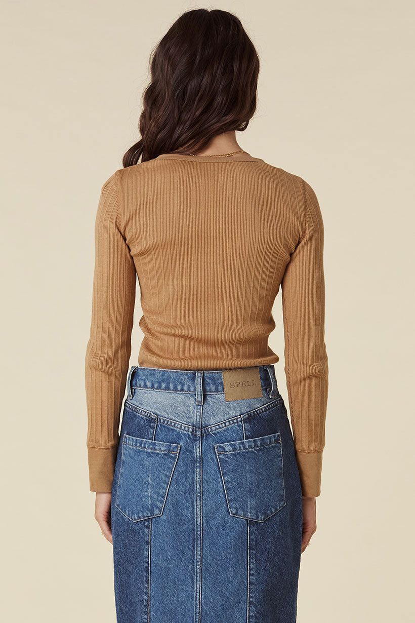 Stella Rib Henley Top sold by Spell product image thumbnail 4