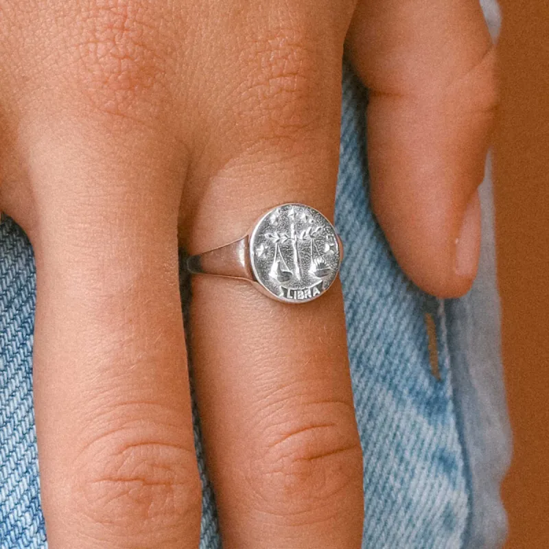 Libra Stargazer Zodiac Ring sold by Spell