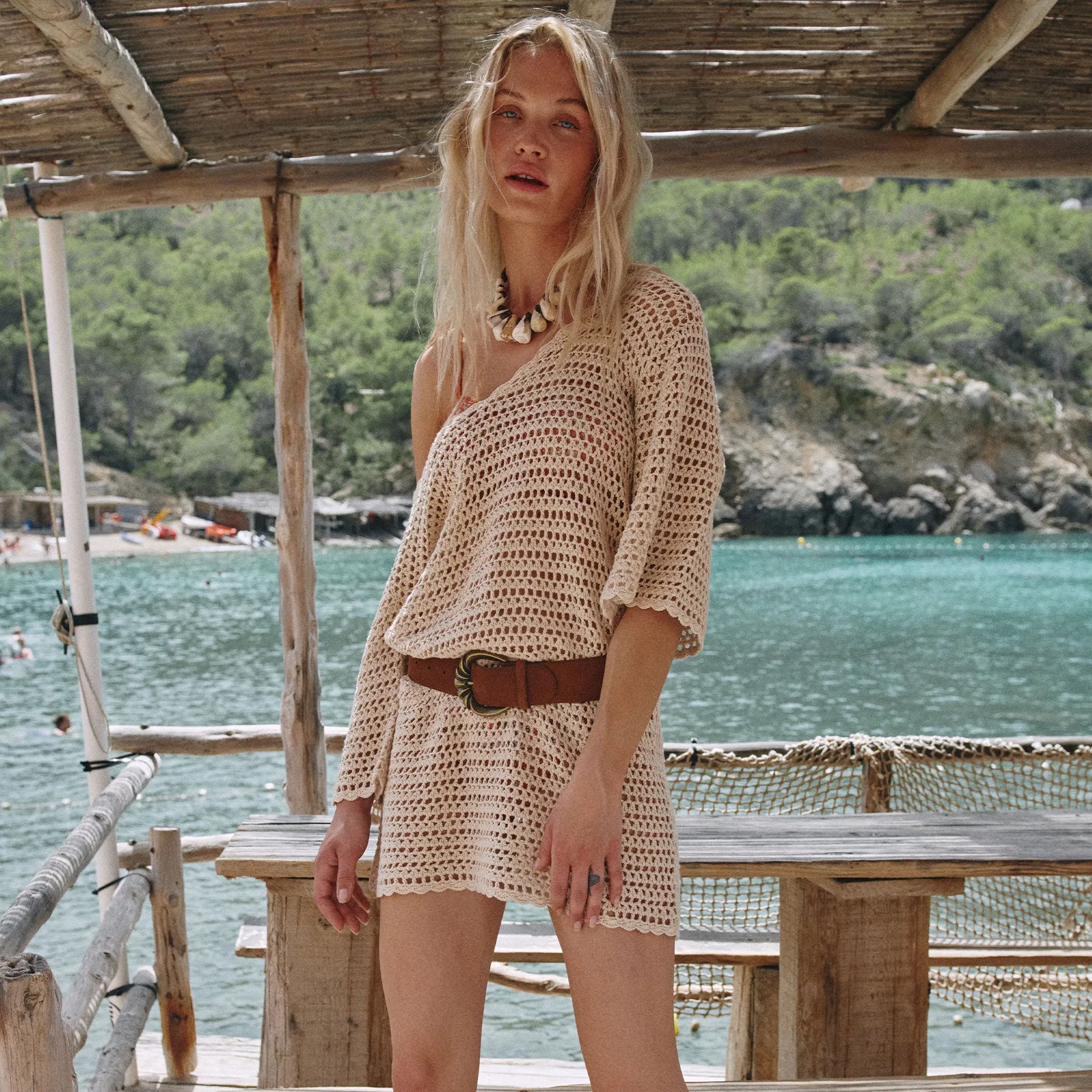 Salina Crochet Mini Dress sold by Spell