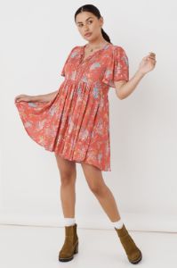 Meadowland Flutter Sleeve Mini Dress sold by Spell