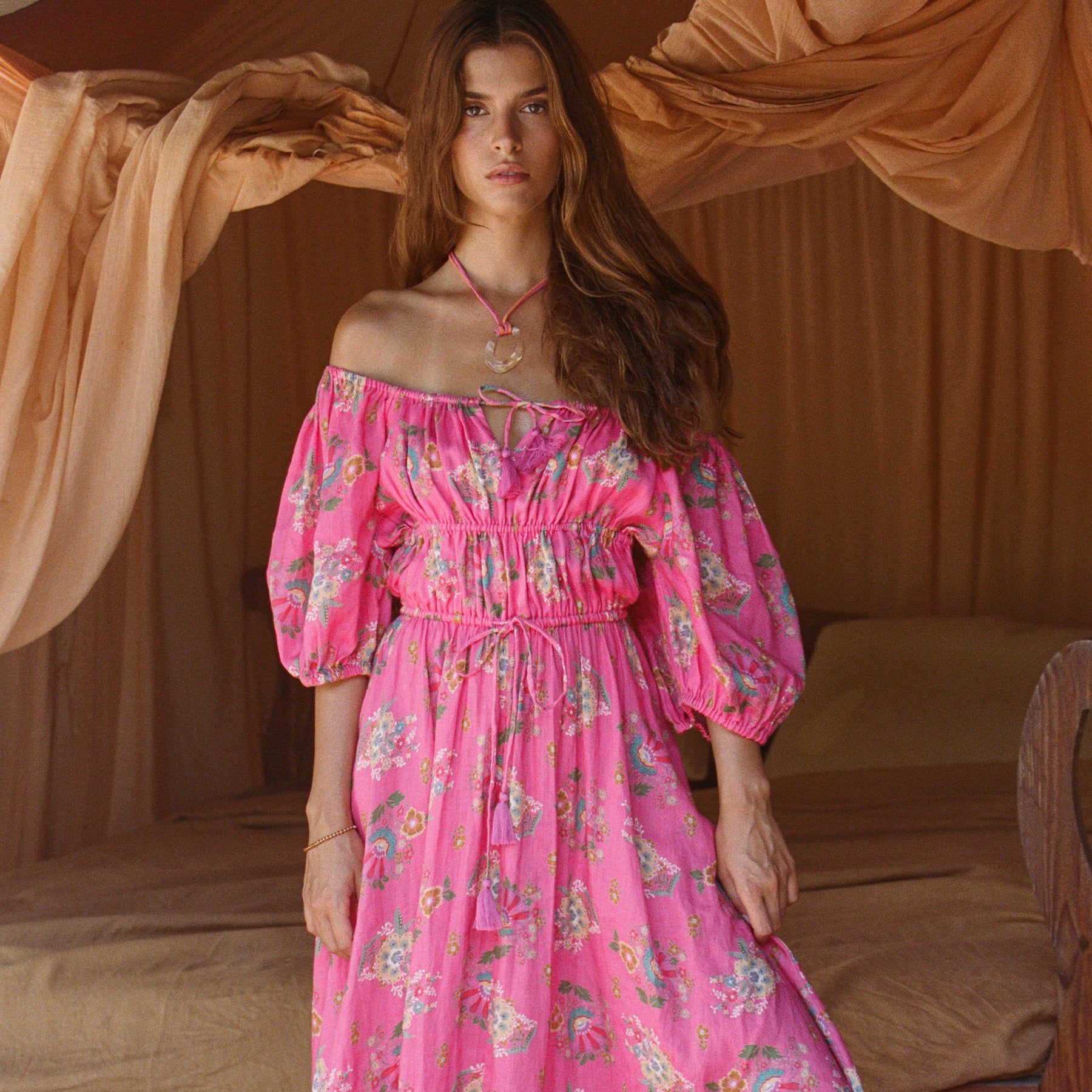 Solstice Linen Soiree Dress sold by Spell