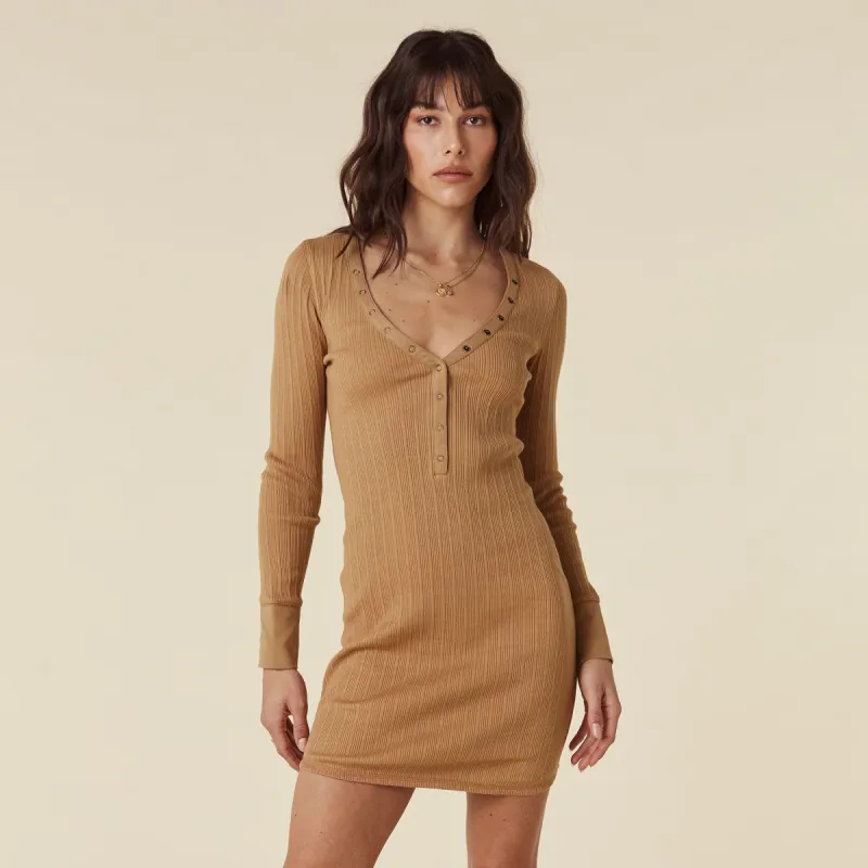 Stella Rib Henley Dress sold by Spell
