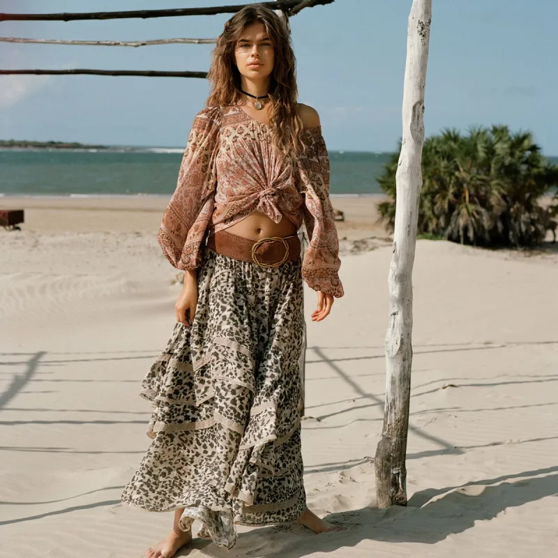 Belle Mare Ruffle Maxi Skirt made by Spell