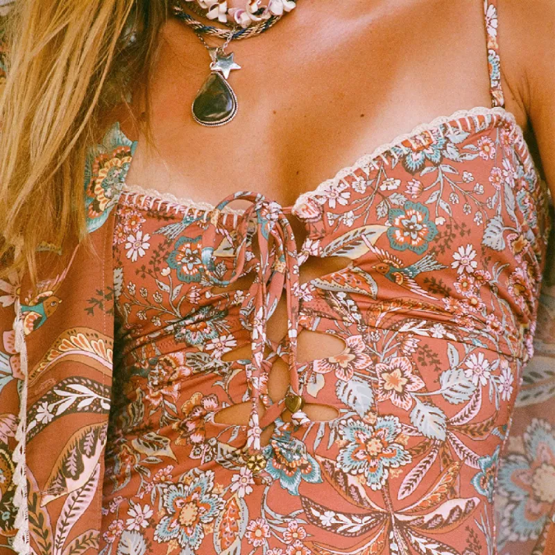 Mojave Lily Lace Up One Piece made by Spell