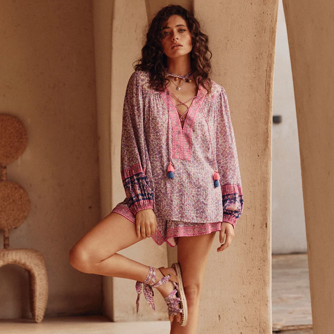 Little Bird Lace Up Blouse sold by Spell