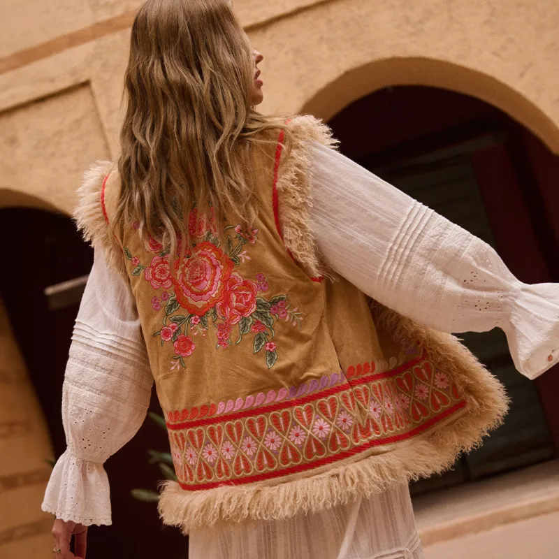 Full Bloom Embroidered Vest sold by Spell