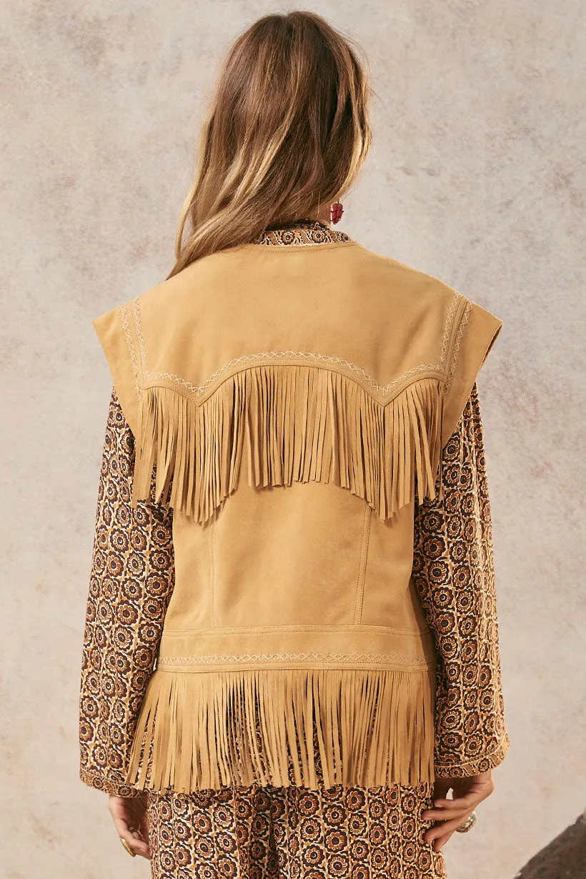 Fearless Heart Suede Fringe Vest sold by Spell product image thumbnail 4