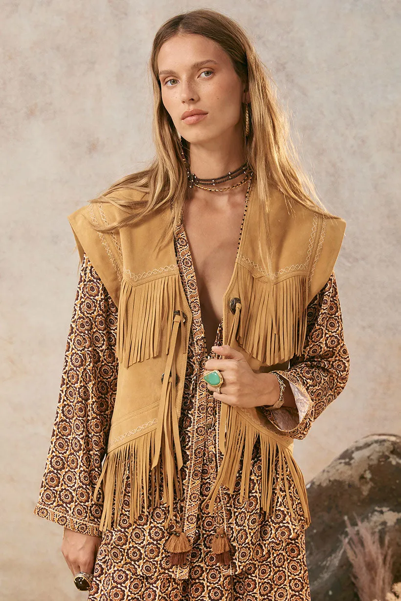 Fearless Heart Suede Fringe Vest sold by Spell product image thumbnail 2