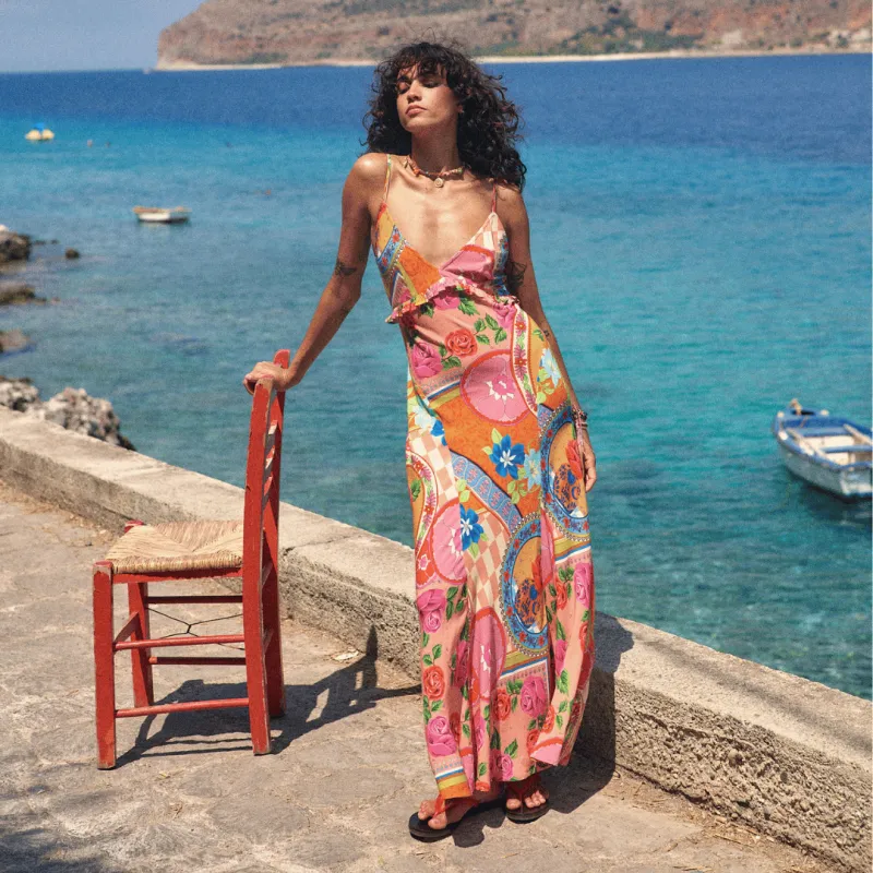 Aphrodite Bias Maxi Dress sold by Spell