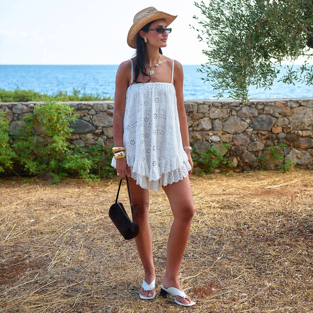 Yaya Lace Scarf Mini Dress sold by Spell