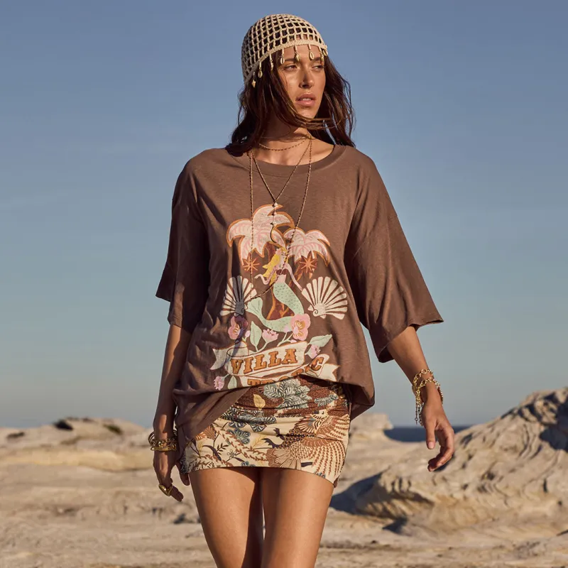 Villa Tropic Oversized Biker Tee sold by Spell