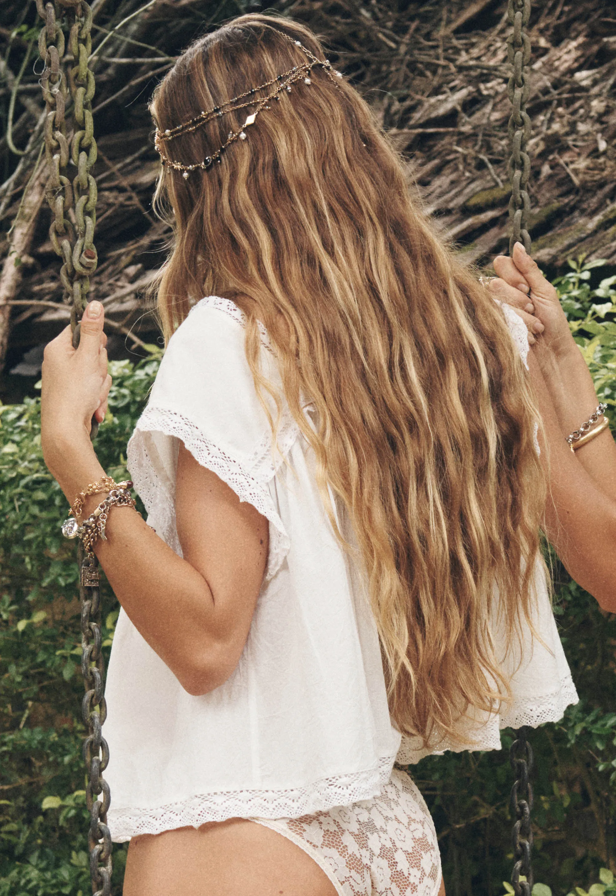 Young At Heart Crop Blouse sold by Spell product image thumbnail 3