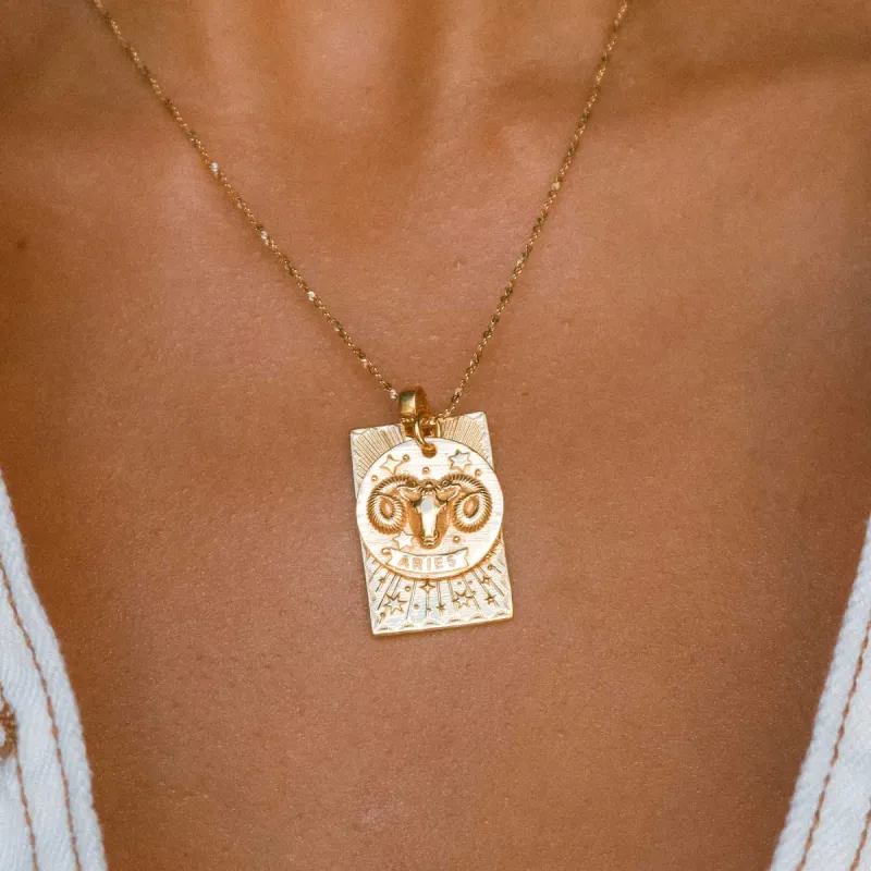 Aries Stargazer Zodiac Necklace sold by Spell