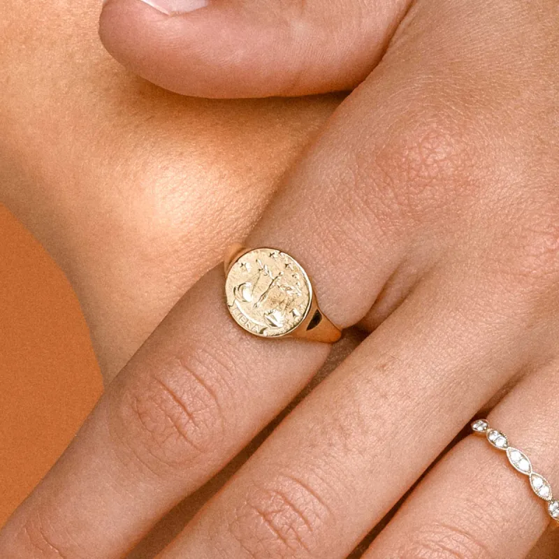 Libra Stargazer Zodiac Ring sold by Spell