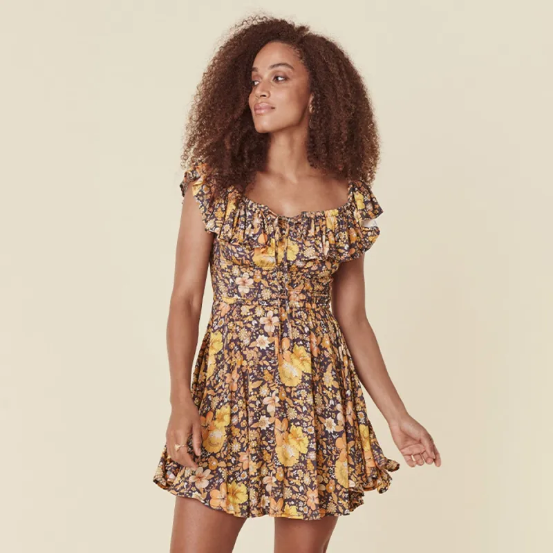 Hibiscus Lane Off-Shoulder Sun Dress sold by Spell