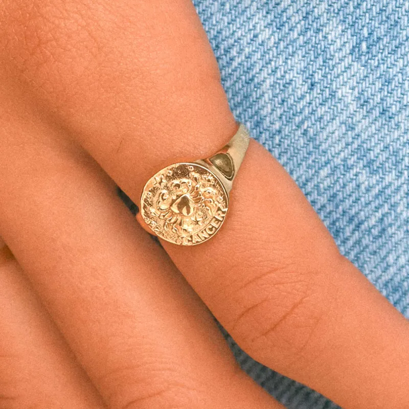 Cancer Stargazer Zodiac Ring sold by Spell