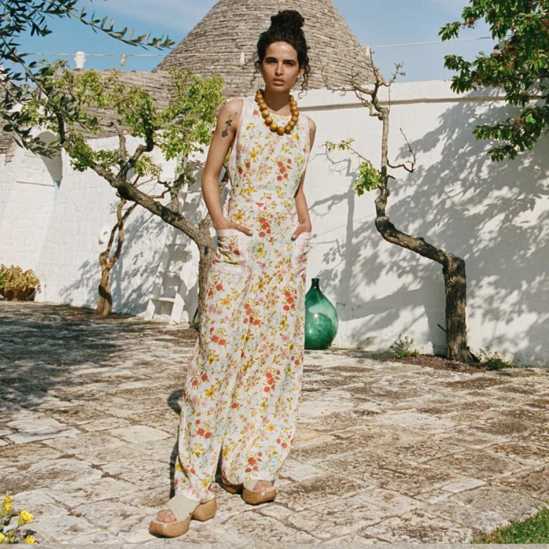 Flora Linen Jumpsuit sold by Spell