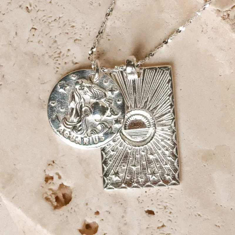 Aquarius Stargazer Zodiac Necklace sold by Spell