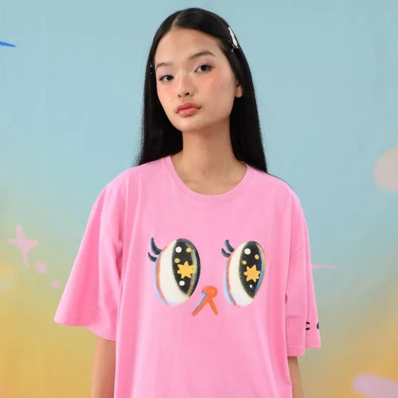 Pixie Pop Dream Pink Oversized T-shirt | Liunic on Things made by Liunic on Things