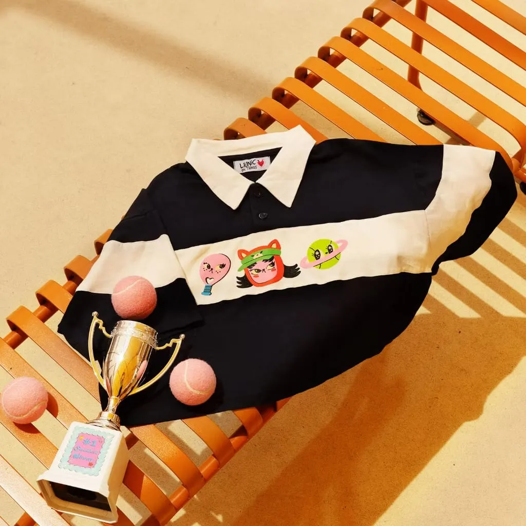 Racquet Sweetheart Sports Polo Crop Top | Liunic on Things sold by Liunic on Things