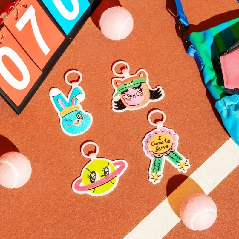 Racquet Sweetheart Embroidery Bag Charm | Liunic on Things sold by Liunic on Things