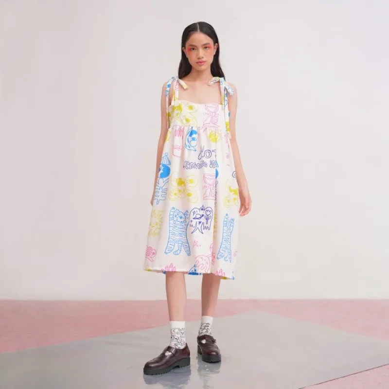 Let Go White Overall Dress sold by Liunic on Things