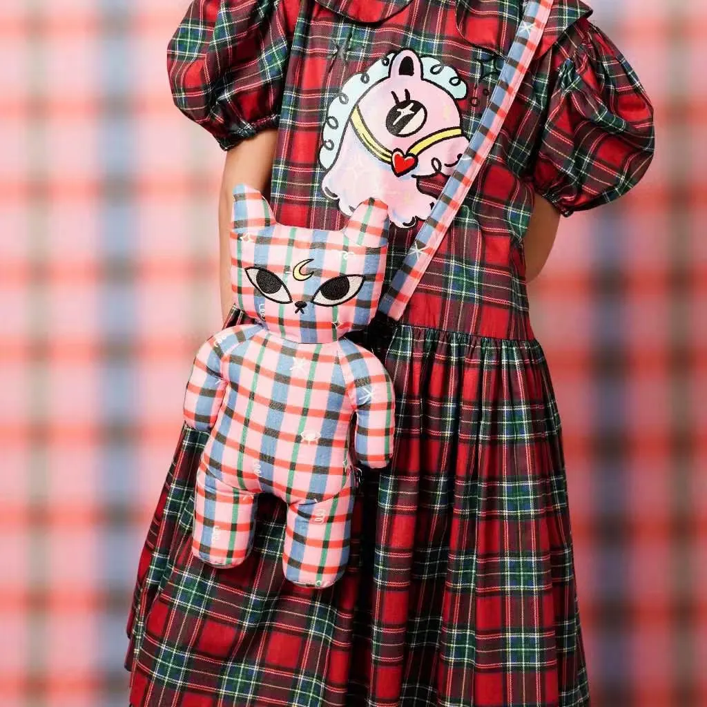 Plaid Playdate Uki The Cat Bag | Liunic on Things sold by Liunic on Things product image thumbnail 2