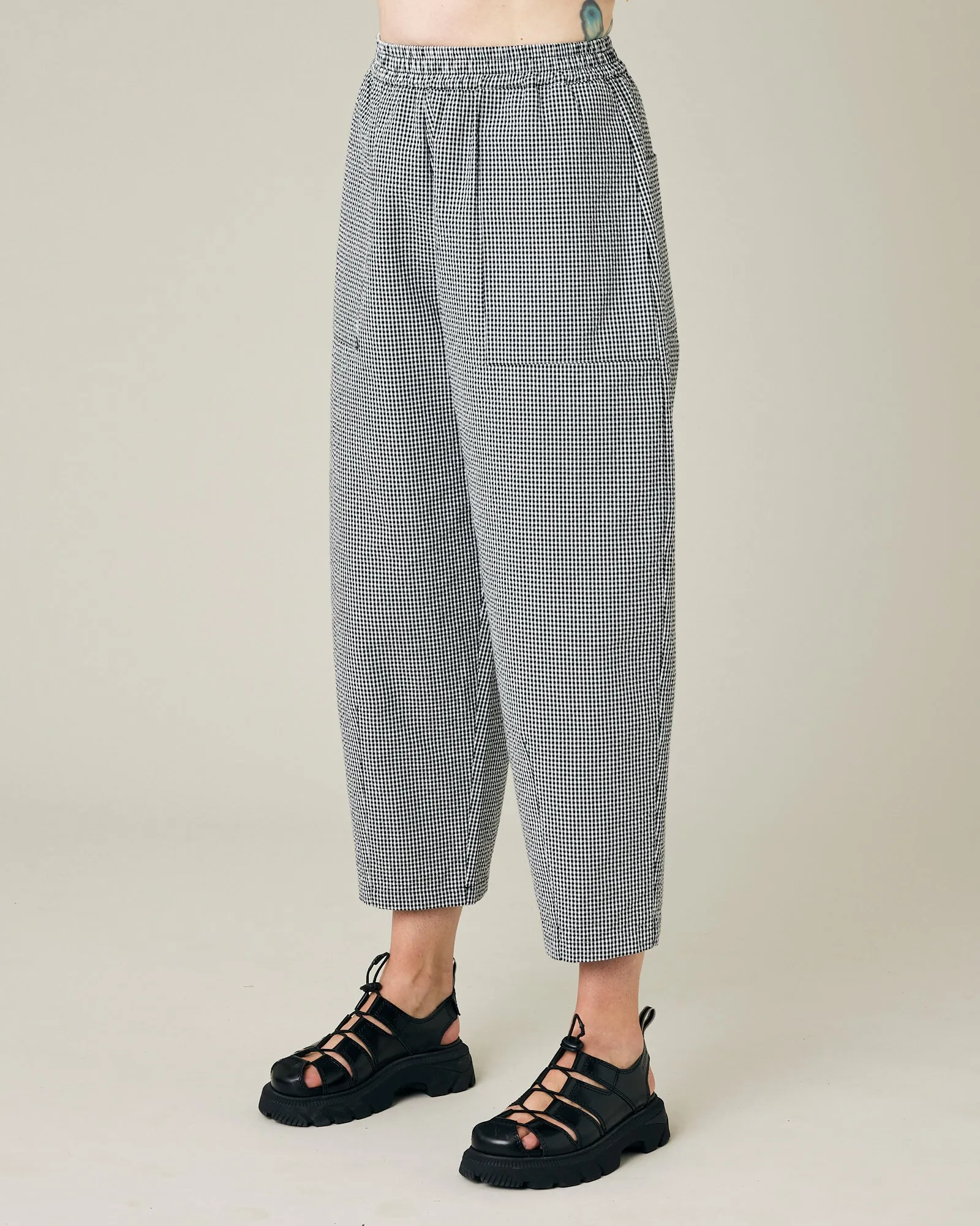 Huxley Black & White Gingham Seersucker Trousers sold by Beyond Nine product image thumbnail 2