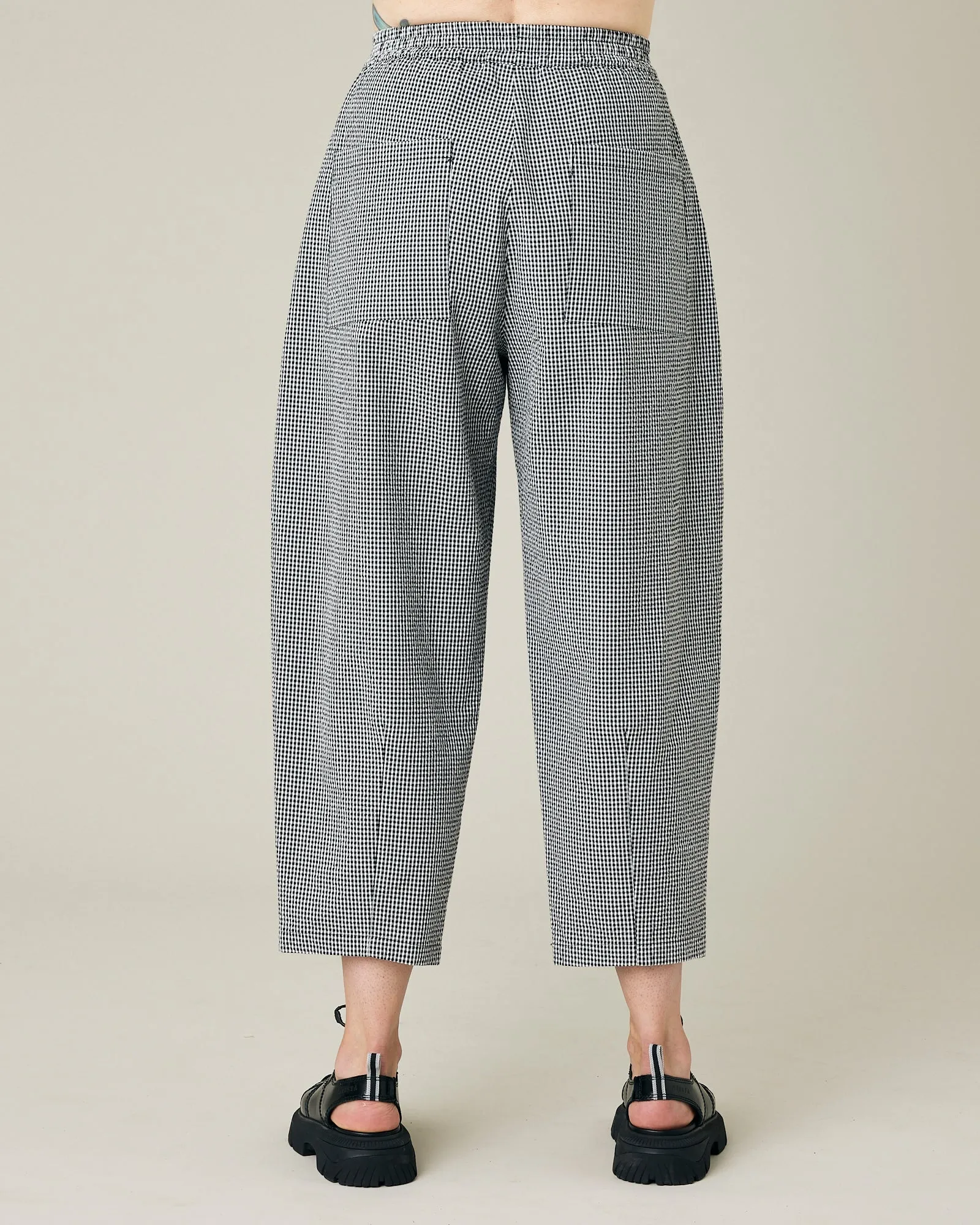 Huxley Black & White Gingham Seersucker Trousers sold by Beyond Nine product image thumbnail 3