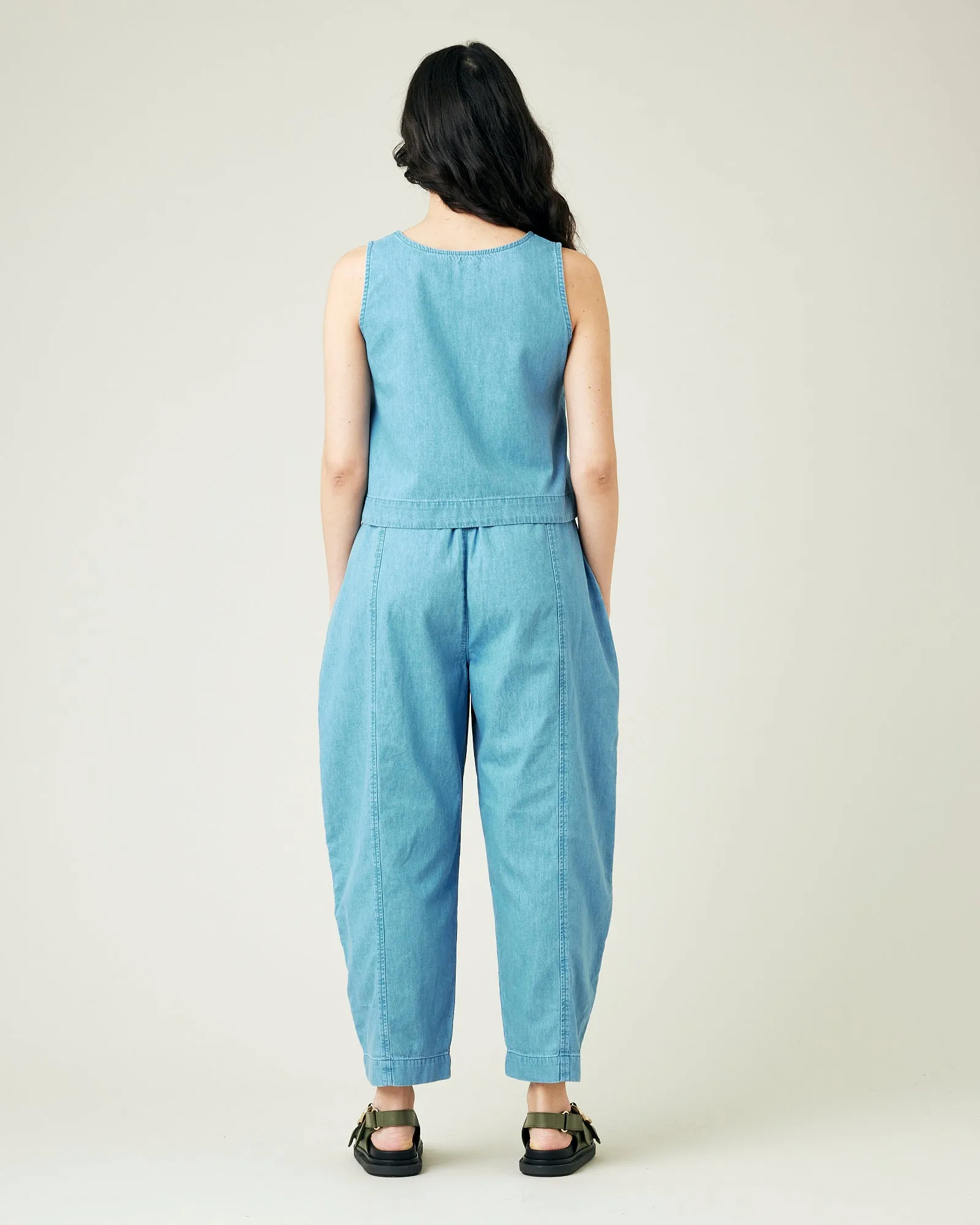 Mabel Light Wash Denim Chambray Trousers sold by Beyond Nine product image thumbnail 3