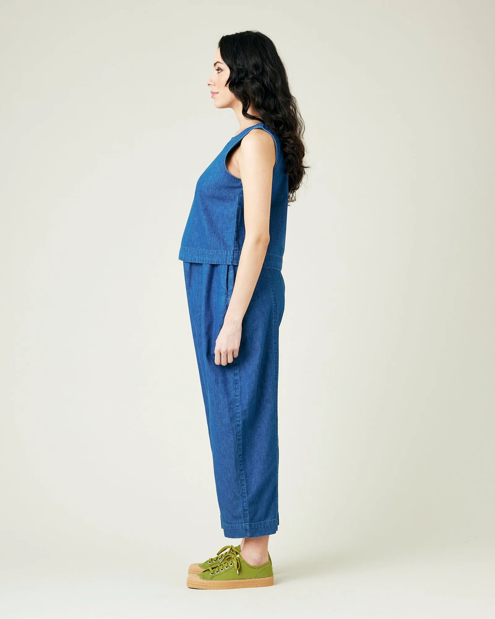 Mabel Mid Wash Denim Chambray Trousers sold by Beyond Nine product image thumbnail 2