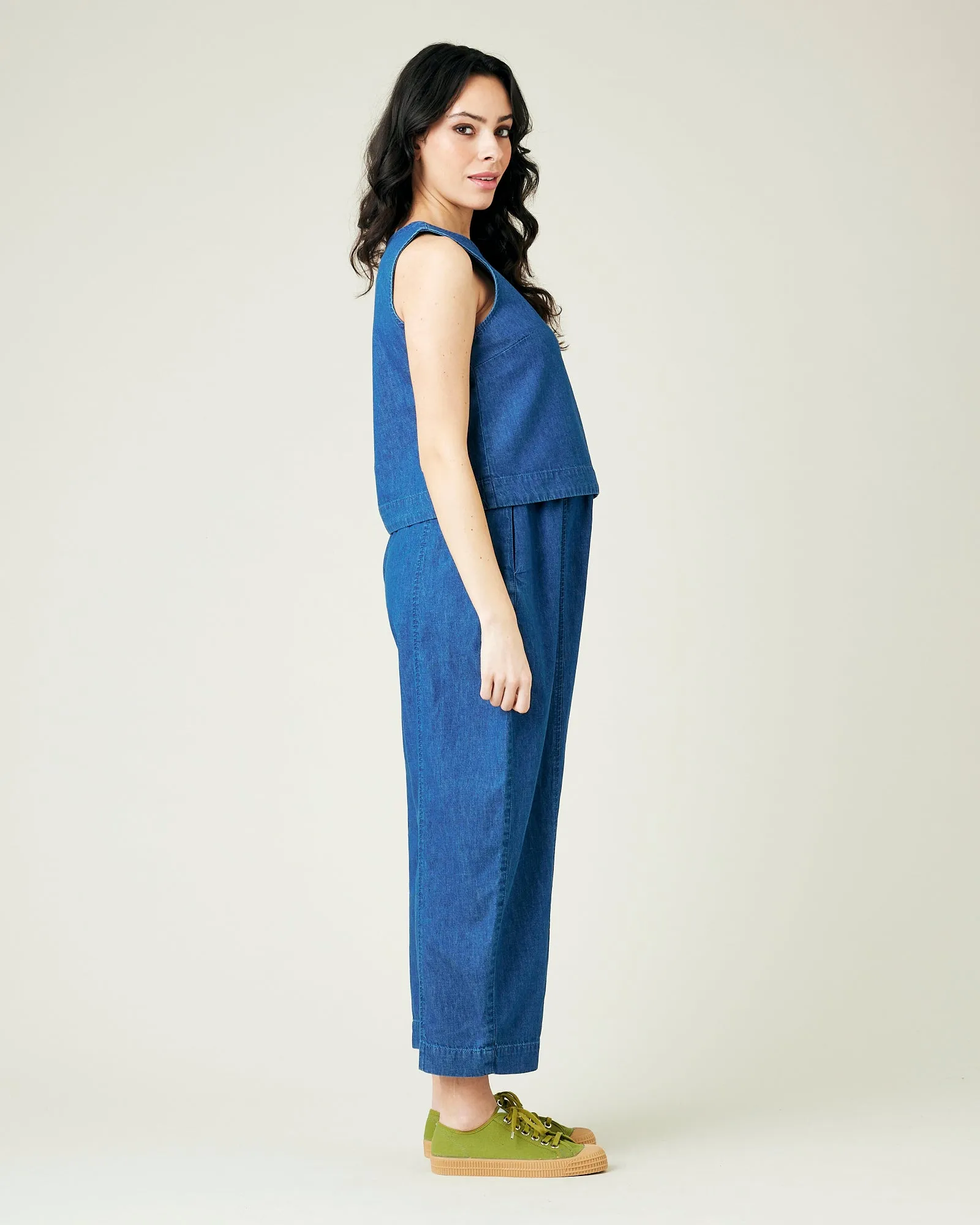 Mabel Mid Wash Denim Chambray Trousers sold by Beyond Nine product image thumbnail 4