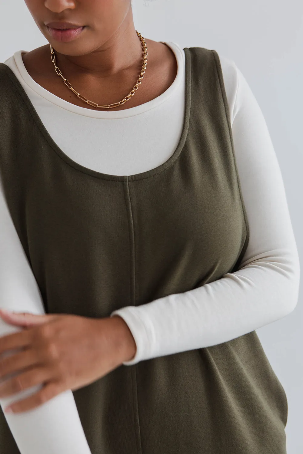 Laura 100% Organic Cotton Jumpsuit - Olive sold by Beyond Nine product image thumbnail 4