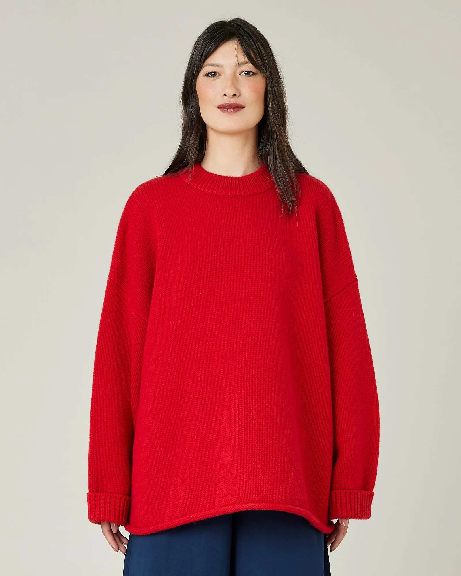 Luna Flame Red Knitted Wool Jumper sold by Beyond Nine