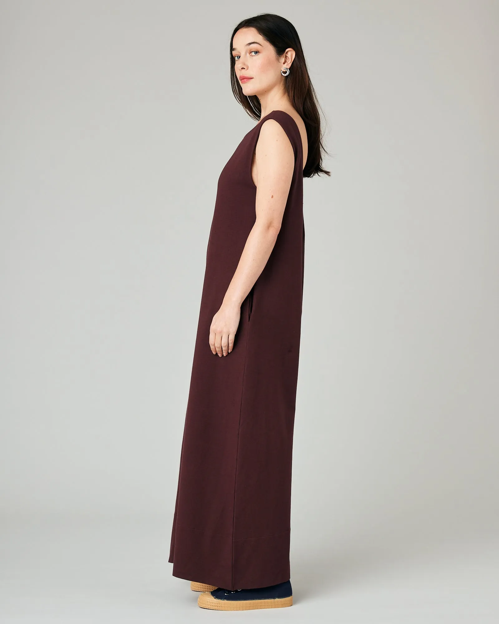 Vivienne Burgundy Cotton Jersey Jumpsuit sold by Beyond Nine product image thumbnail 2