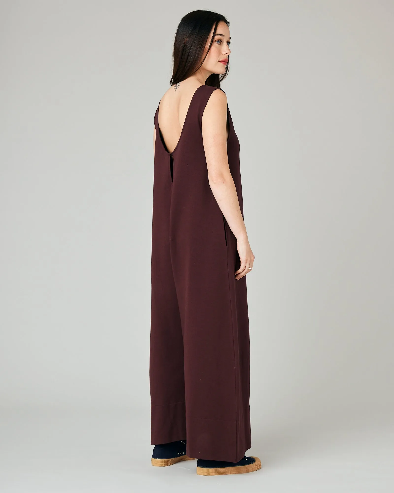 Vivienne Burgundy Cotton Jersey Jumpsuit sold by Beyond Nine product image thumbnail 3