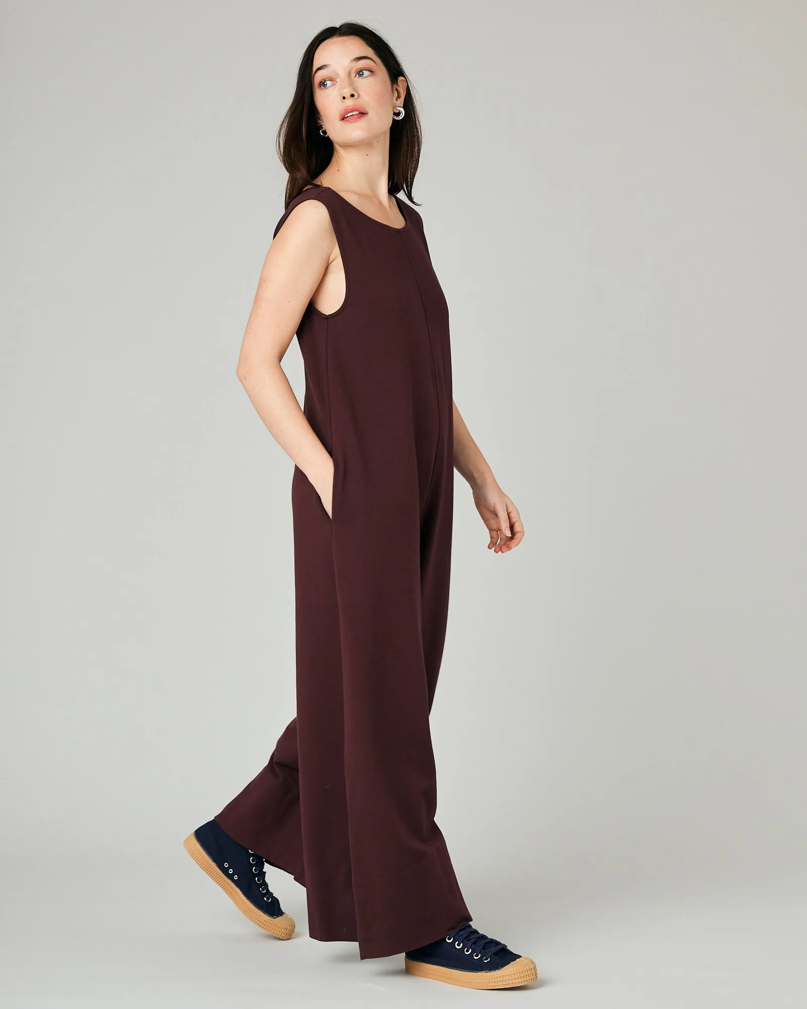Vivienne Burgundy Cotton Jersey Jumpsuit sold by Beyond Nine product image thumbnail 5