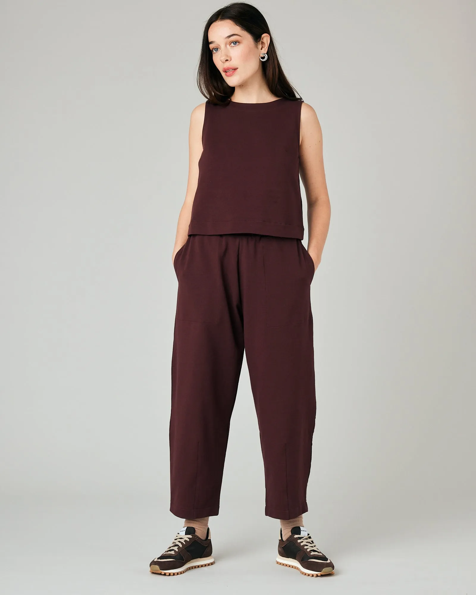 Huxley Burgundy Cotton Jersey Trousers sold by Beyond Nine product image thumbnail 5
