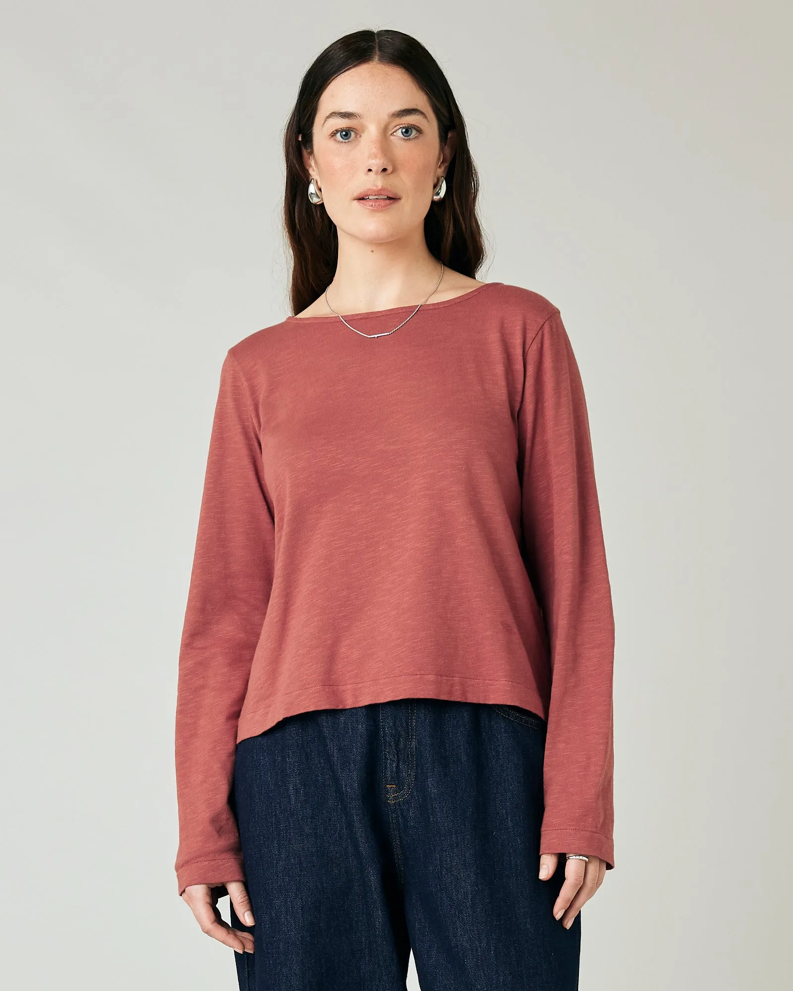 Boat Neck Top Clay Pink sold by Beyond Nine