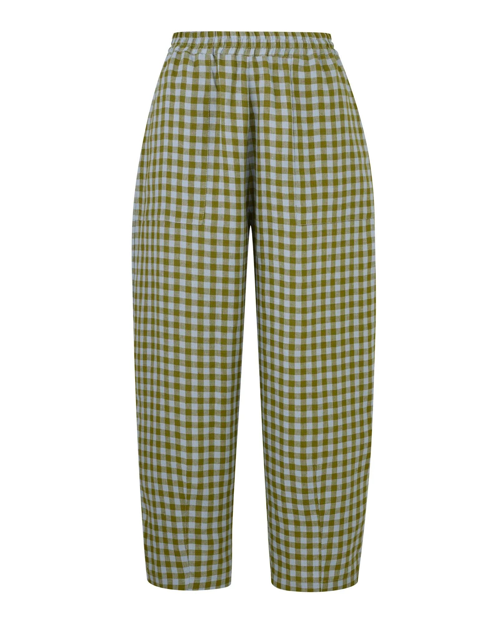 Huxley Meadow Check Linen Trousers sold by Beyond Nine