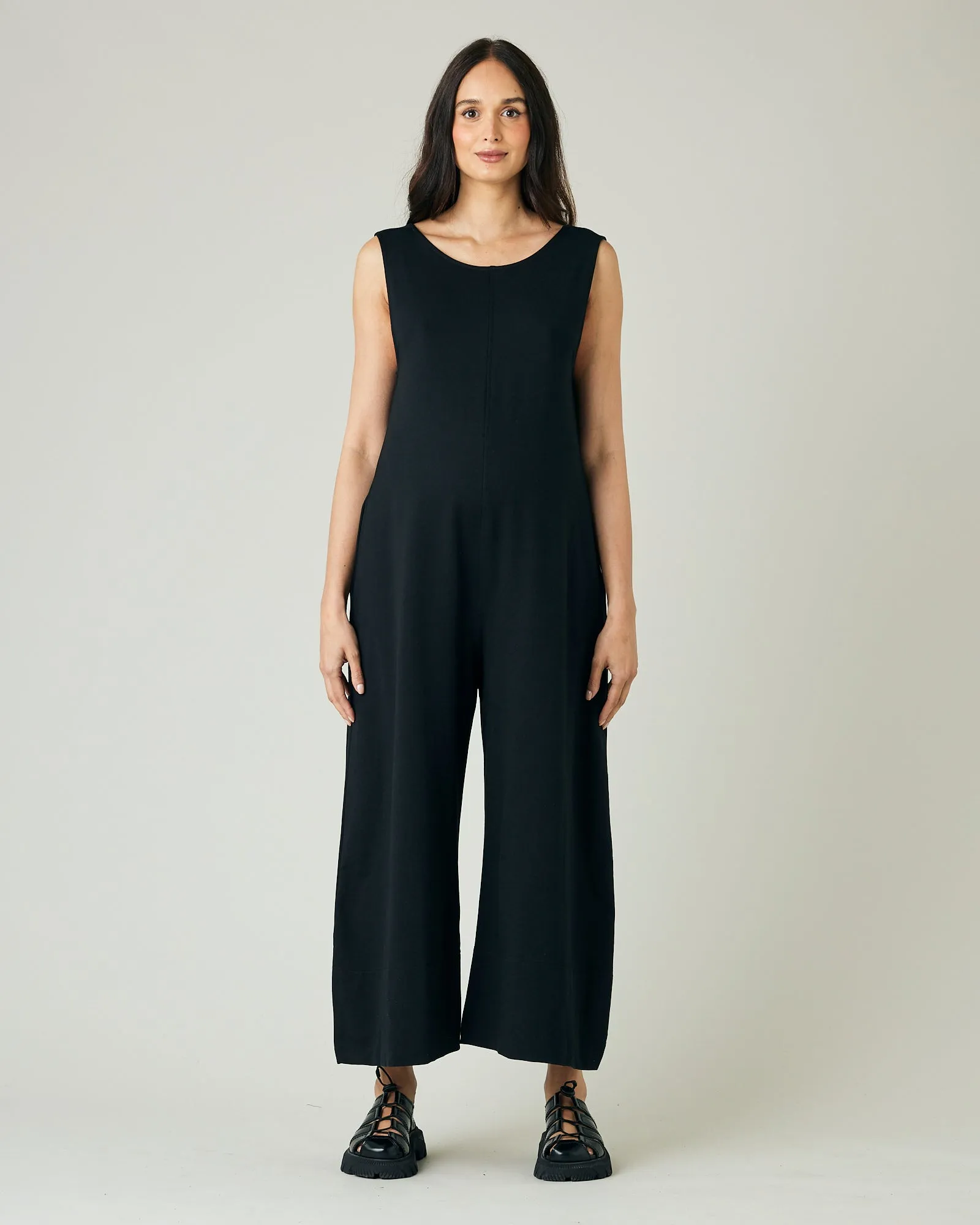 Vivienne Black Cotton Jersey Jumpsuit sold by Beyond Nine