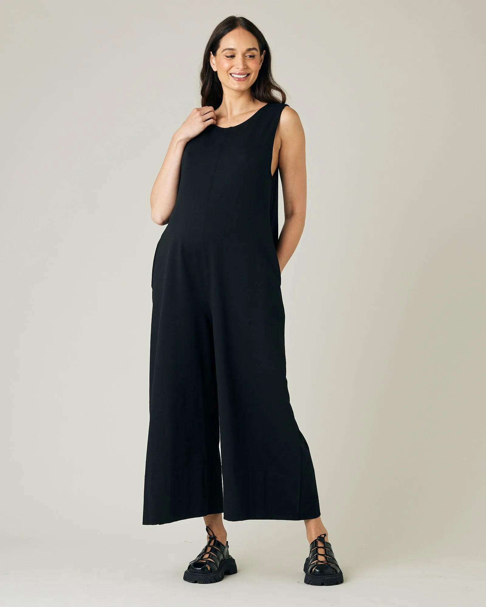 Vivienne Black Cotton Jersey Jumpsuit sold by Beyond Nine product image thumbnail 5