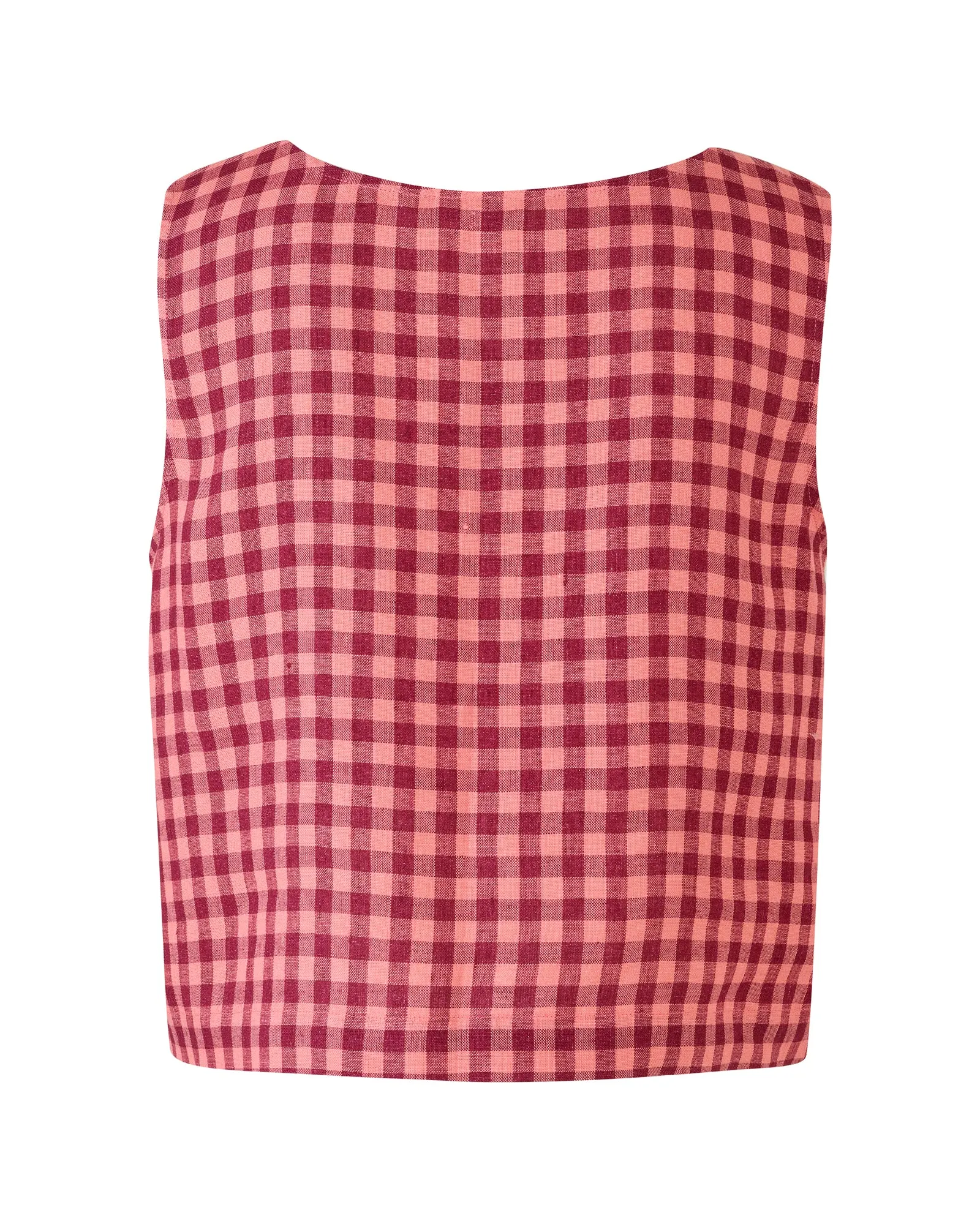 Esme Blush Gingham Linen Top sold by Beyond Nine product image thumbnail 2