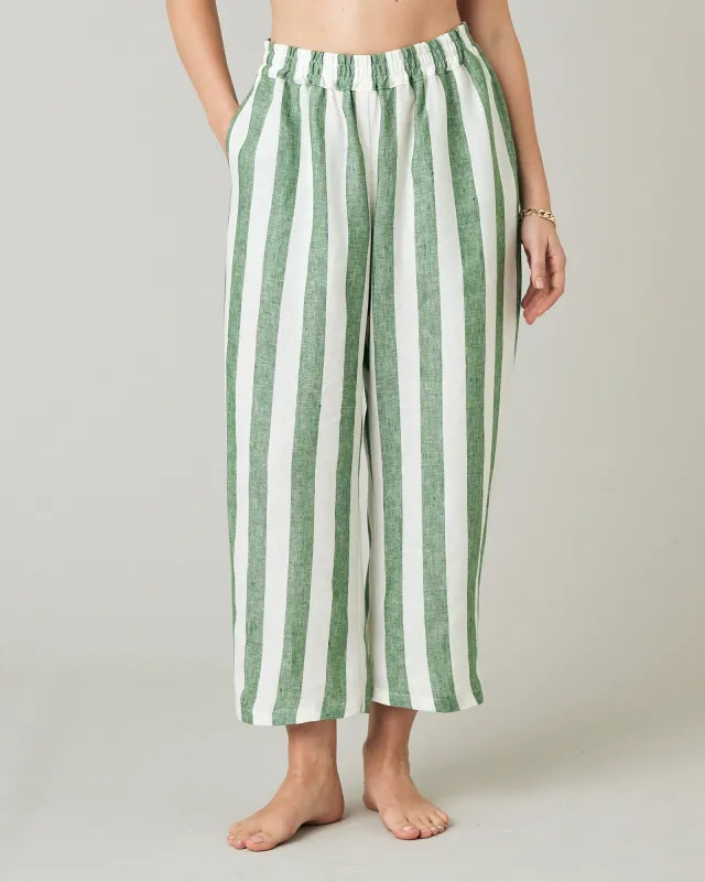 Ultimate PJ Trousers Clover Stripe Linen sold by Beyond Nine